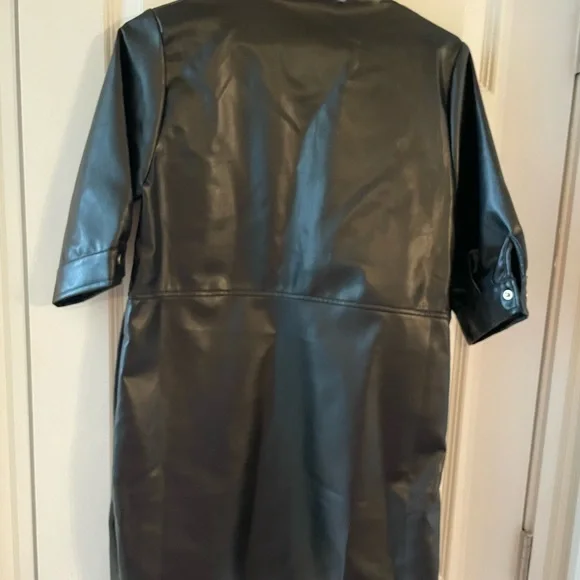 Black faux leather dress - Picture 3 of 3